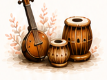 Hindustani classical instruments — tanpura and tabla